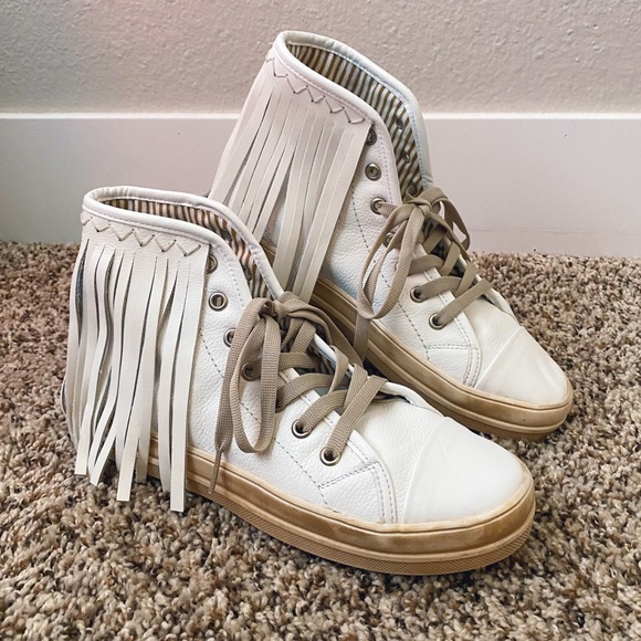 NWOB Sole Child Boho Fringe High Top Sneakers - Picture 1 of 6